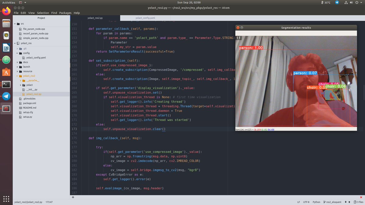 fernan_glez98's tweet photo. Improving Yolact ROS2 adding reconfigurable parameters
#rosorg #eloquent #yolact https://t.co/7ZgYuDomoB