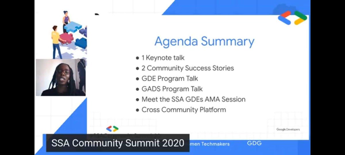 DscGandhi's tweet photo. Dernier jour du Sommet SSA 2020
#SSACommunitySummit20 #SSACommunity #GoogleDevelopers https://t.co/K6jUn2OZYC