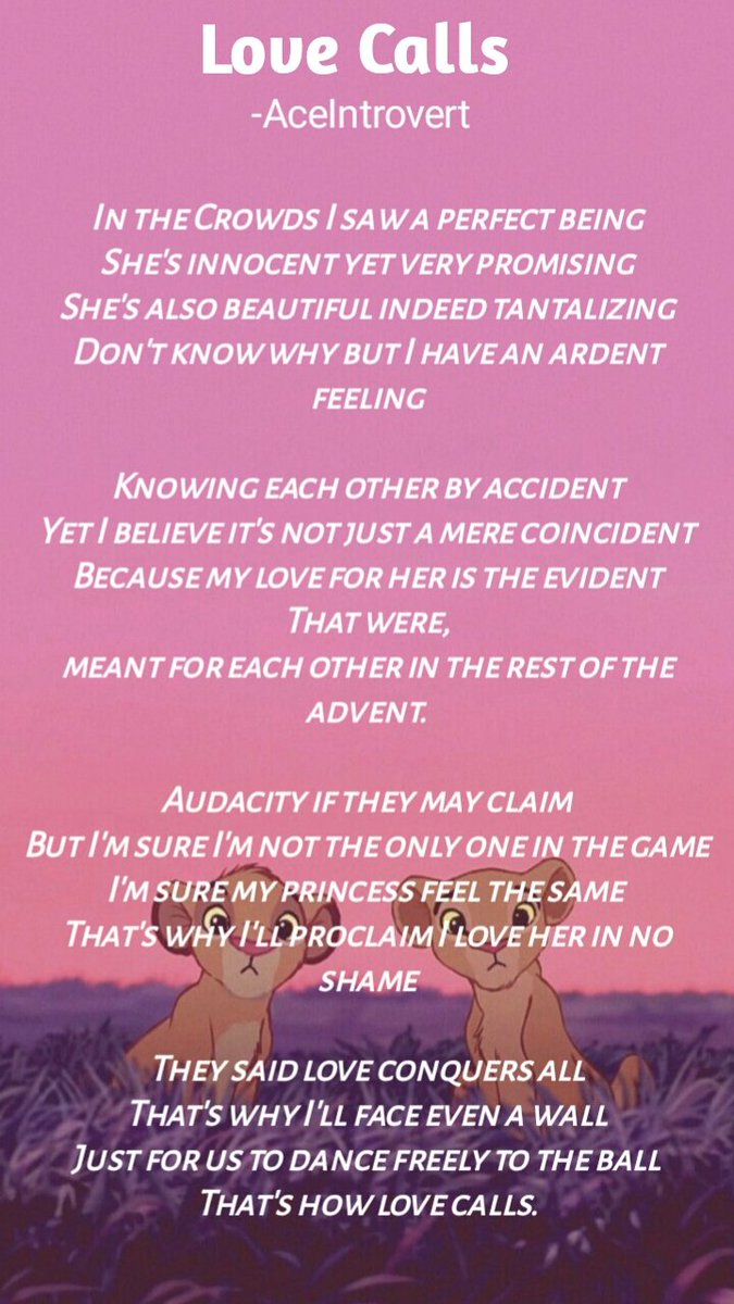 LOVE CALLS

visit my wattpad account for more:
 my.w.tt/jWrJAtU9U9
#WattpadUndiscoveredGems #POEMS