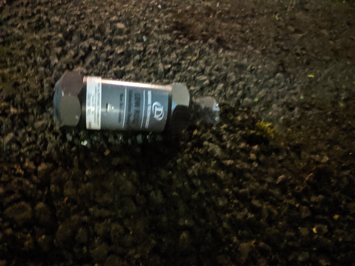 A low roll flashbang grenade used last night. From what I could tell they tossed a few of these. And for the record this is what they threw at Wallace during the candlelight vigil on July 7th.