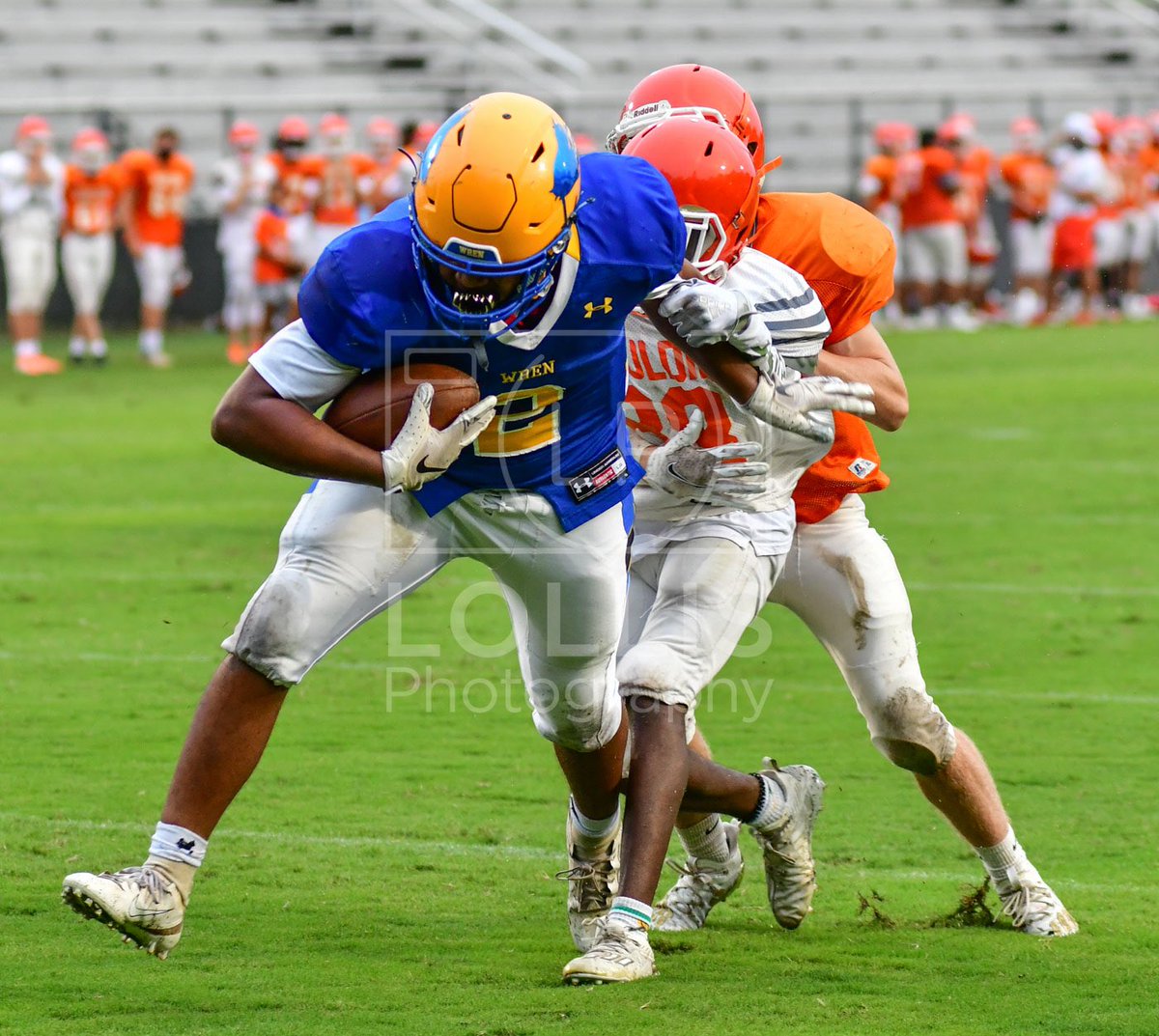 lollisphoto's tweet image. The Wren Hurricanes def. Mauldin 39-13 in a scrimmage on Sept. 18. No fans were in attendance. @OfficialWren @WrenFootball #lollisphoto #hurricanesfootball #wrenhurricanes