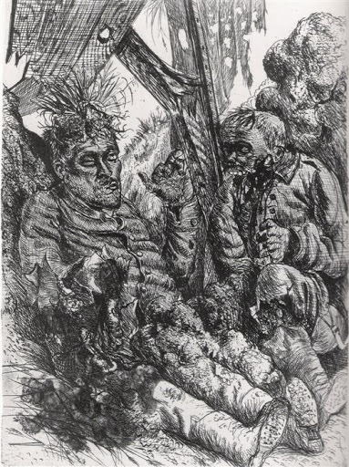 Back to World War One.The German painter Otto Dix was a machine gunner in World War One.You tell me if you've ever seen anything like THIS coming out of the Vietnam War.