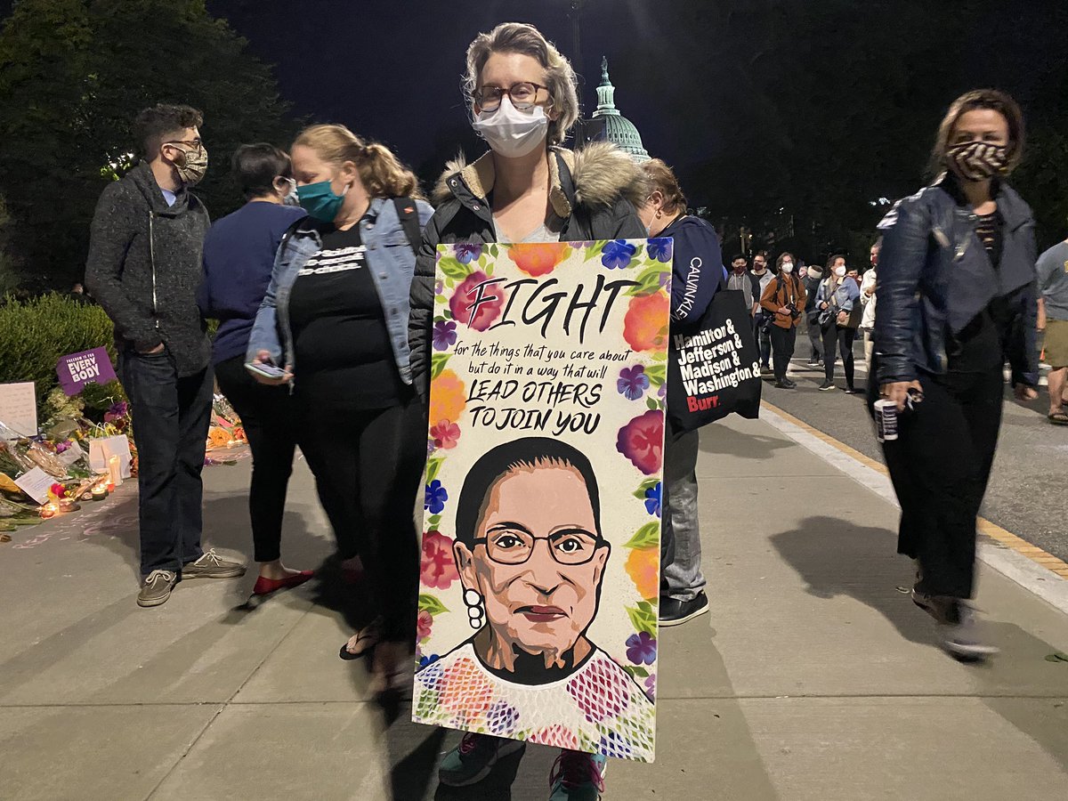 Kylie Clark, an artist and stay-at-home mom. “When I heard of her passing I just couldn't stop crying. She did so much for women in this country,” she said of RBG, adding, “and I'm scared.”