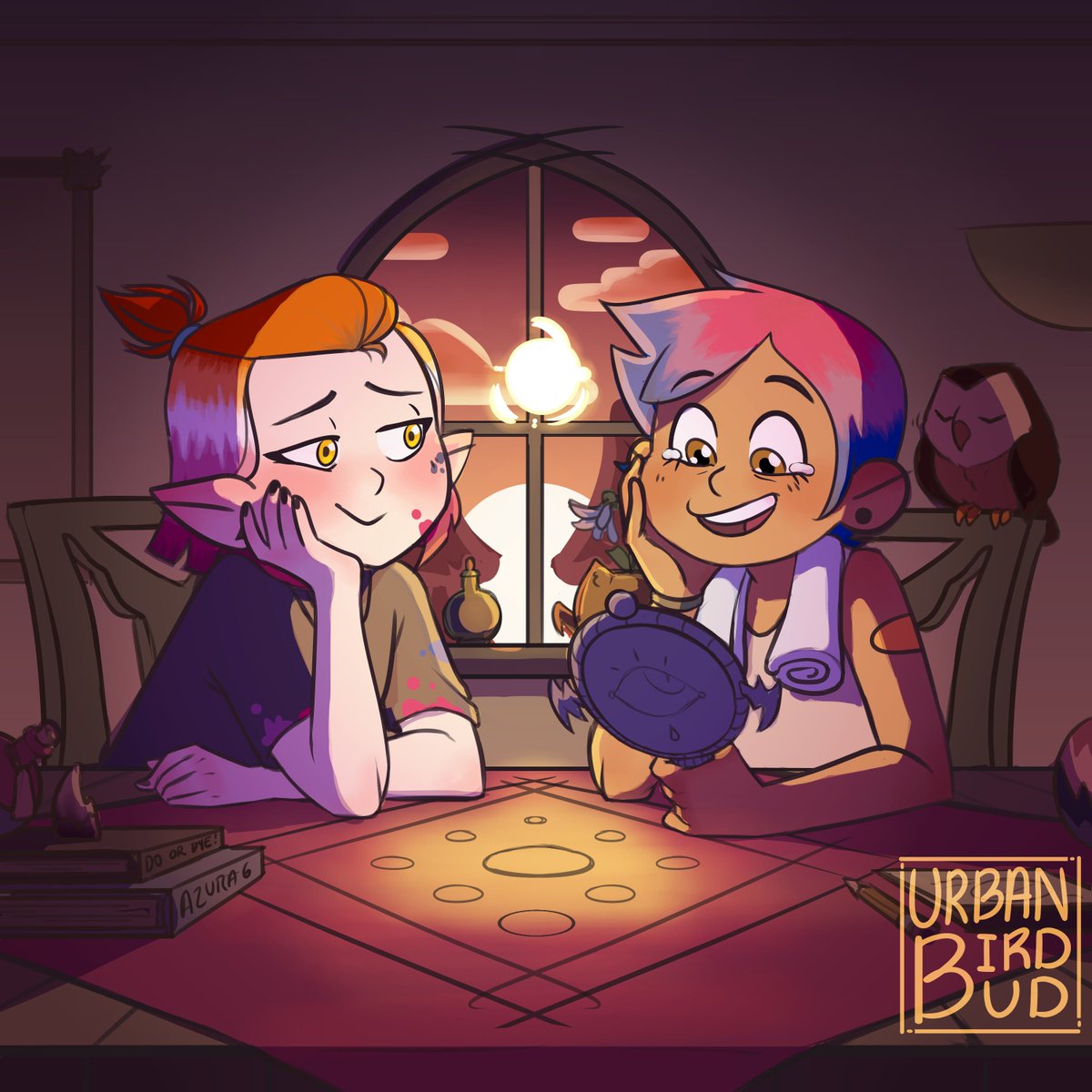 urbanbirdbud's tweet photo. finally wrapped up this piece!! 
bi pride is a cute look on luz noceda, and i think amity agrees😊✨
#lumity #toh #TheOwlHouse https://t.co/fNtrIRz4Bp