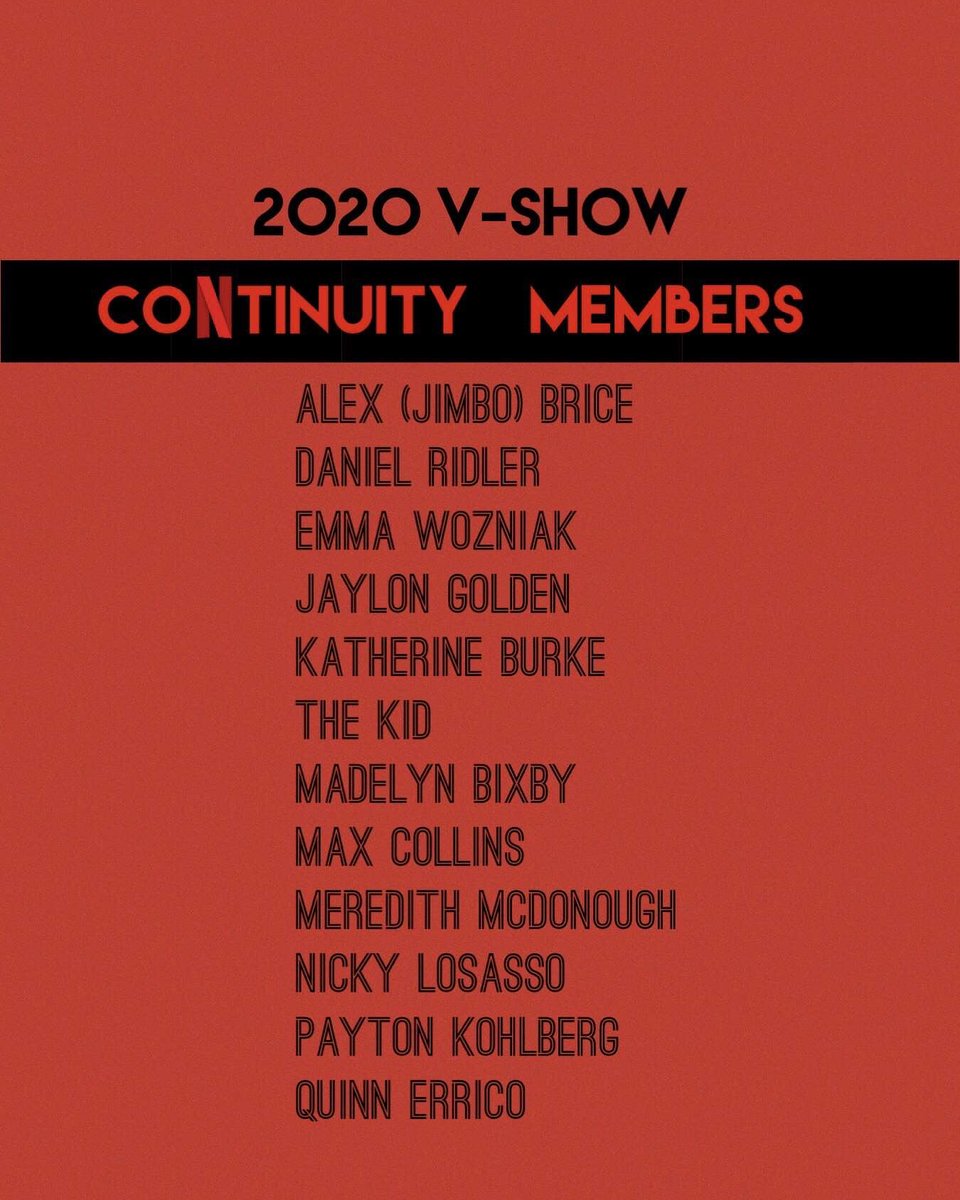 Big congrats to our 2020 continuity cast!!! #rmhsvshow2020 #continuity #getinvolved