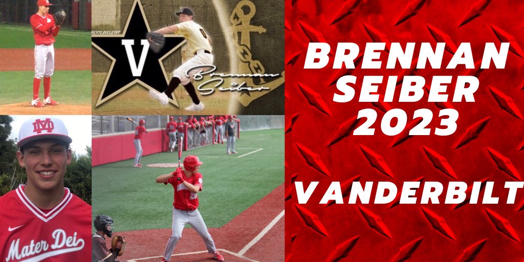 Congratulations to 2023 RHP/1B Brennan Seiber for committing to Vanderbilt! The talent is easy to notice, but most people don’t see the dedication, work ethic he has and quality person this kid is. <a href="/vandyboys/">Vanderbilt Baseball</a> are getting a good one. <a href="/mdathletics/">Mustangs Athletics</a> @materdeimonarchs <a href="/nike/">Nike</a>