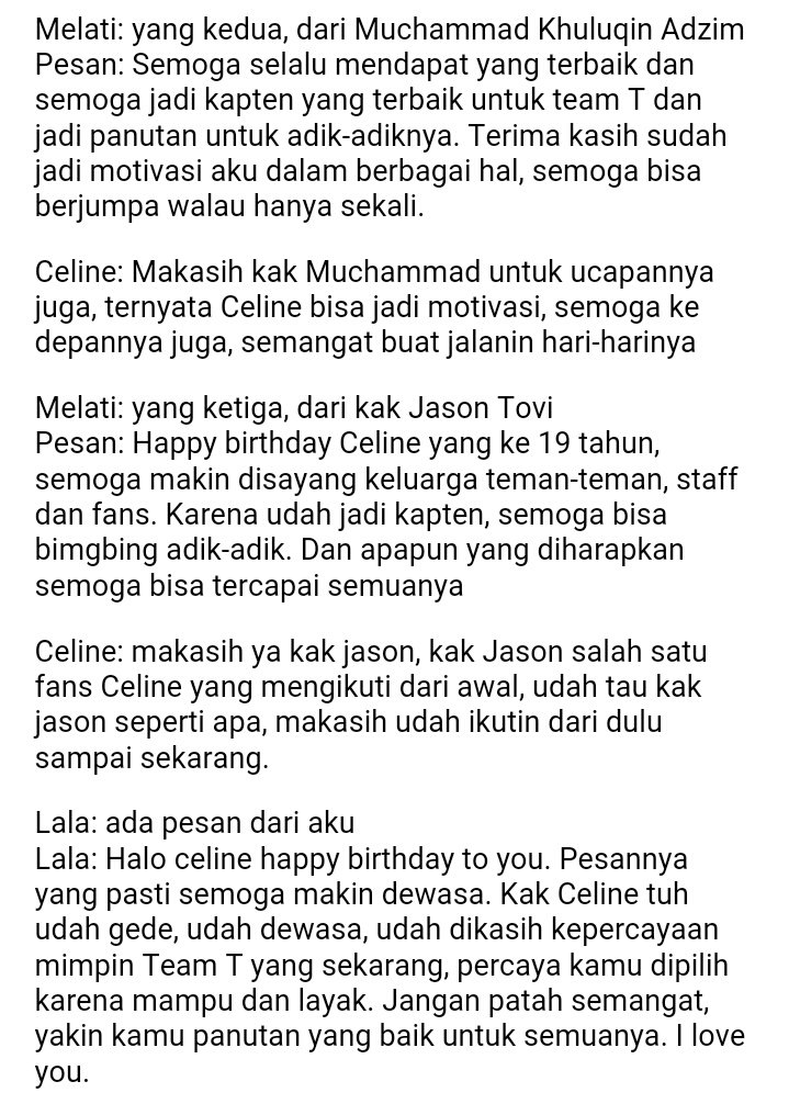 CelinesseWorld's tweet photo. Terima kasih untuk teman-teman yang sudah ikut acara Birthday With You bersama @Celine_JKT48 hari ini.
Terima kasih juga untuk @N_LalaJKT48 @Fidly_JKT48 @Melati_JKT48 dan admin yang bertugas.

Berikut rangkuman acaranya ya. 🎵💕😊🎂

Jaga kesehatan ya semuanya!
#Celine19thLevel https://t.co/qT5fSjH6x1
