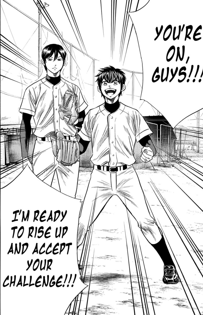 furusawa running together willingly, eijun used to dislike running w him but now he asks him to go,,,, and thwy fired up togeyehr too,,,, im so