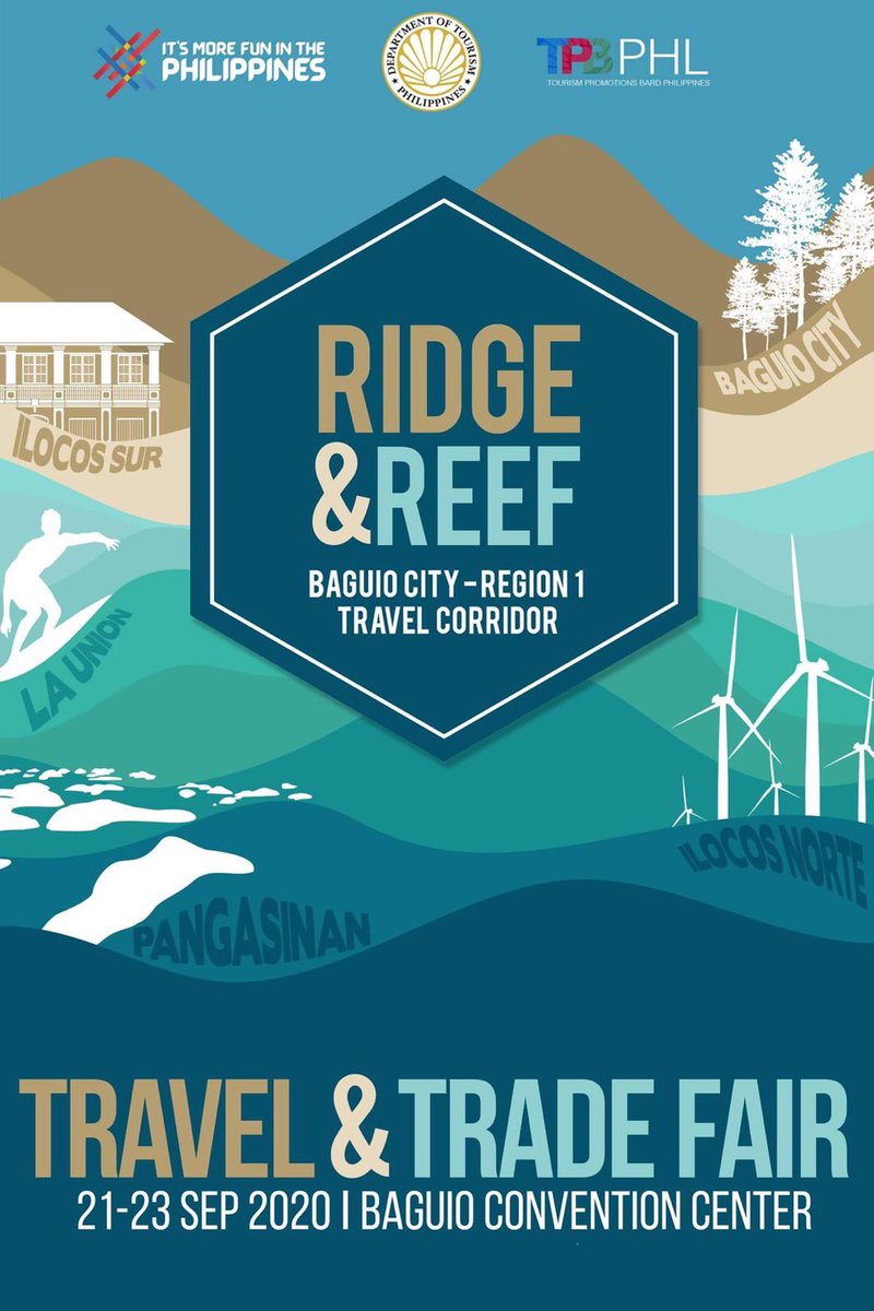 TourIlocosNorte's tweet photo. Watch out for Ilocos Norteβs New Normal Tour Packages ! #INtayon #ImIN
LAUNCHING OF:
β‘οΈRIDGE & REEF Baguio-Region1 Travel Corridor
Sep 22, 2020
Watch live via FB streaming
RIDGE & REEF Travel Corridor
β‘οΈTravel & Trade Fair
September 21-23, 2020
Baguio Convention Center https://t.co/aJhDpJqHFS