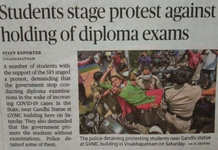 063Kumar's tweet photo. Our sincere thanks to my lovely union leader Of #SFI .. but why the hell police arrested her. Police not allowing we to do rally #APpolice #WewantJusticeForDiplomoExams #ysjagan #PMOIndia #pavankalyan https://t.co/Nnz1U6XwM7