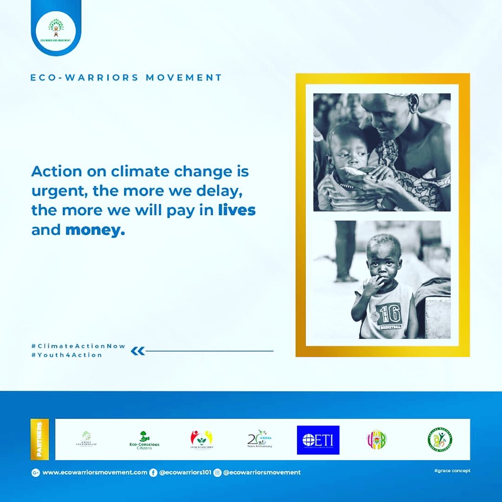 CLIMATE CHANGE CAMPAIGN DAY 7 (CLIMAX)
On climate change, we often don't fully appreciate that it is a problem. We think it is a problem waiting to happen.  THE TIME TO ACT IS NOW👌🏽💪🏾

#ClimateActionNow
#Youth4Action
#Youth4Change