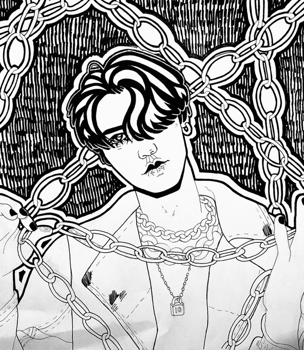i spent all day drawing ten ,, i am in: COMPLETE PAIN 