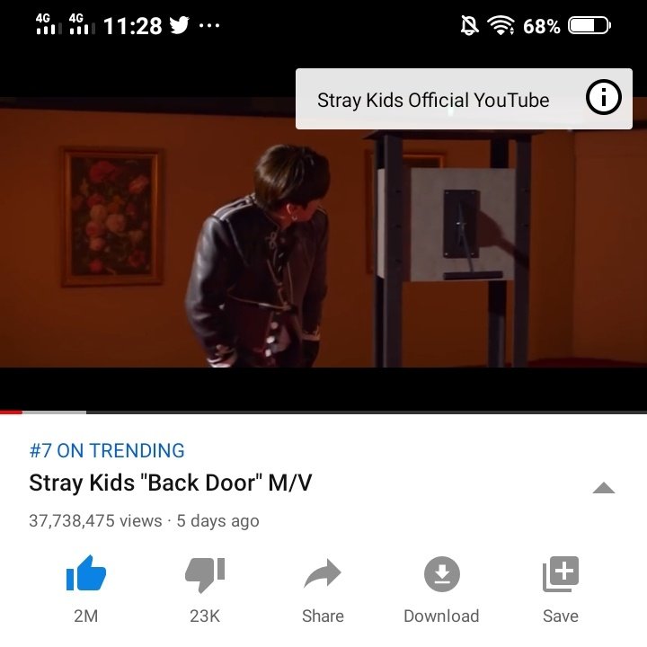 12:28 PM KST— 37,738,475 views #50MKnockingAtBackDoor @Stray_Kids  #StrayKids  #스트레이키즈