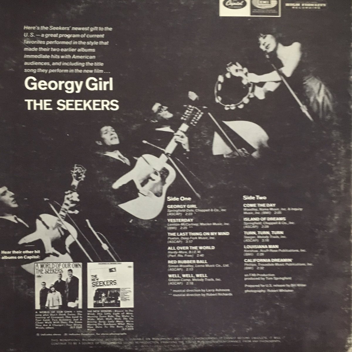 Going through my records and here’s the U.K. and u.s. versions of #theseekers #cometheday from #1966 remamed #georgygirl for the American market and both charity shop finds