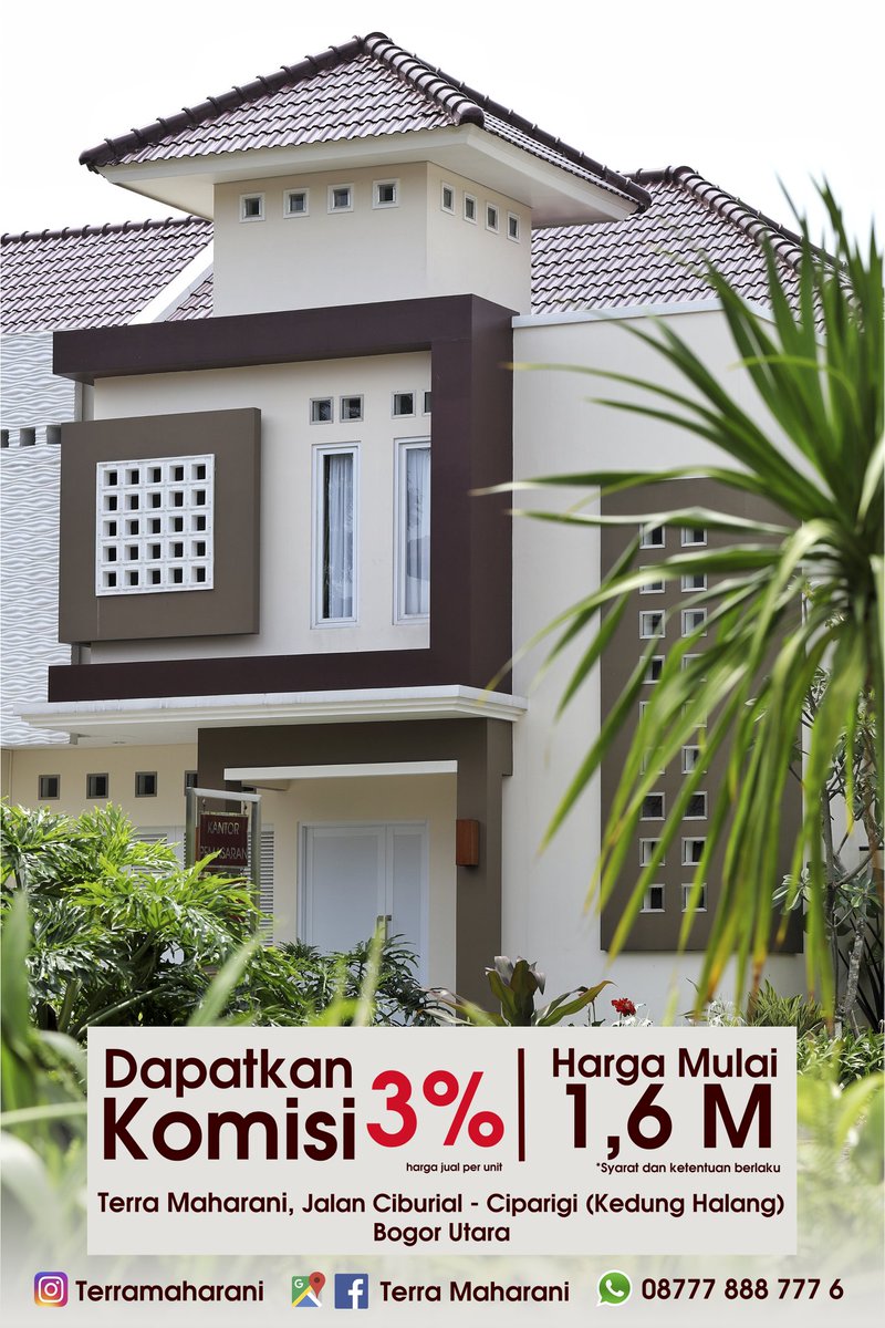 Dapatkan komisi 3% harga jual per unit, harga mulai 1,6 M
Terra Maharani
The Serenity of Luxurious Living
+62-87778887776
#rumah #rumahdijual #rumahminimalis #bogor #townhouse #rumah123 #visitbogor #kotabogor #terramaharani #interiordesign #rumahcom #rumahbogor #jualrumah https://t.co/G6Awz1F4fA