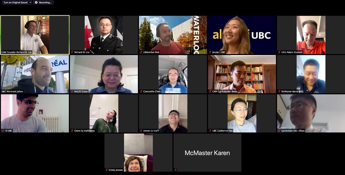 The Canadian Alumni Network representatives from a dozen universities held a virtual global meeting today to review the past, present and future for #alumni in China; and even attempted a "Brady Bunch" group photo, because the reps are just like family. #volunteerism