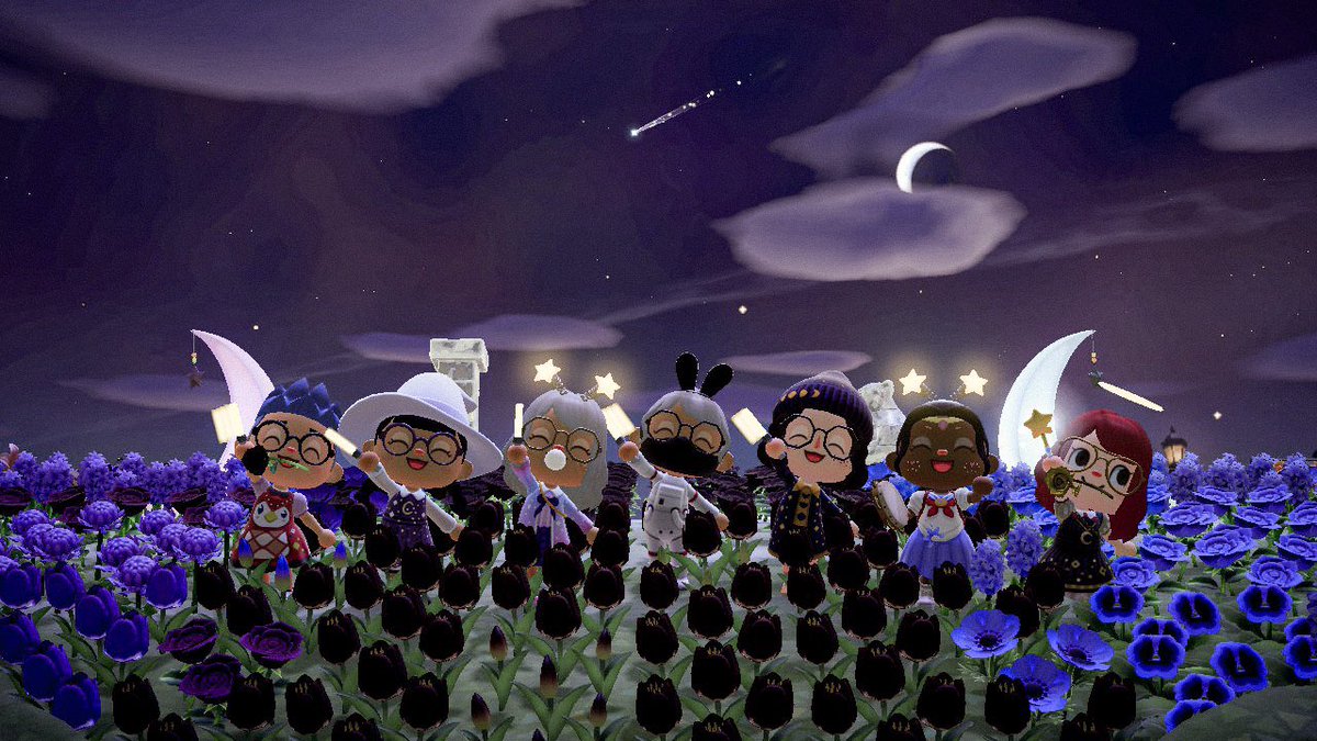 ashxtru's tweet photo. celestial meteor shower party ☺️

#acnh #AnimalCrossingNewHorizions #acnhevent #BrewsterBistro https://t.co/gdgIMUiNta