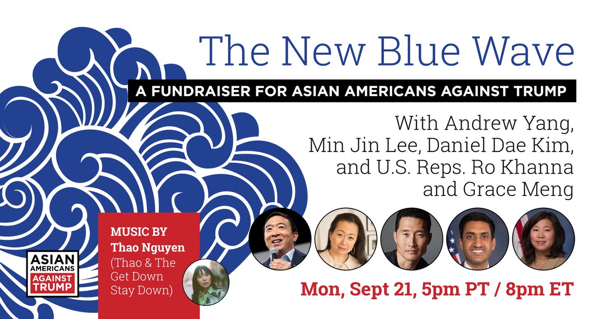 Excited to moderate this special event w/fabulous speakers:
<a href="/SpeakerPelosi/">Nancy Pelosi</a>
DNC Vice Chair Congressmember Grace Meng
<a href="/RoKhanna/">Ro Khanna</a> 
<a href="/PramilaJayapal/">Pramila Jayapal</a>
<a href="/AndrewYang/">Andrew Yang🧢⬆️🇺🇸</a>
Daniel Dae Kim
Pachinko Author, Min Jin Lee
Musical guest, Thao Nguyen

Let’s do this #AsianAmerica

secure.actblue.com/donate/aaatfun…