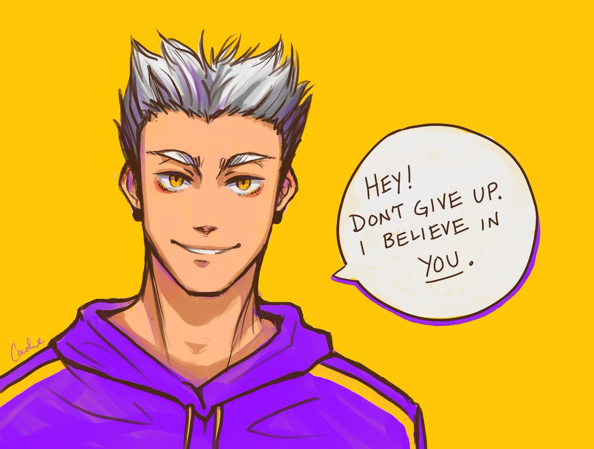taking a break from the horny to deliver the following message:

BOKUTO ? BELIEVES ? IN ? YOU?

(only bokuto could inspire me to make 3 art posts in one day. THATS POWER)
#bokutoday #bokutokoutarou 