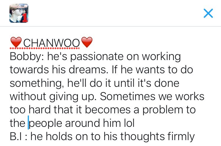 "He holds on to his thoughts firmly" -Hanbin on Chanwoo
