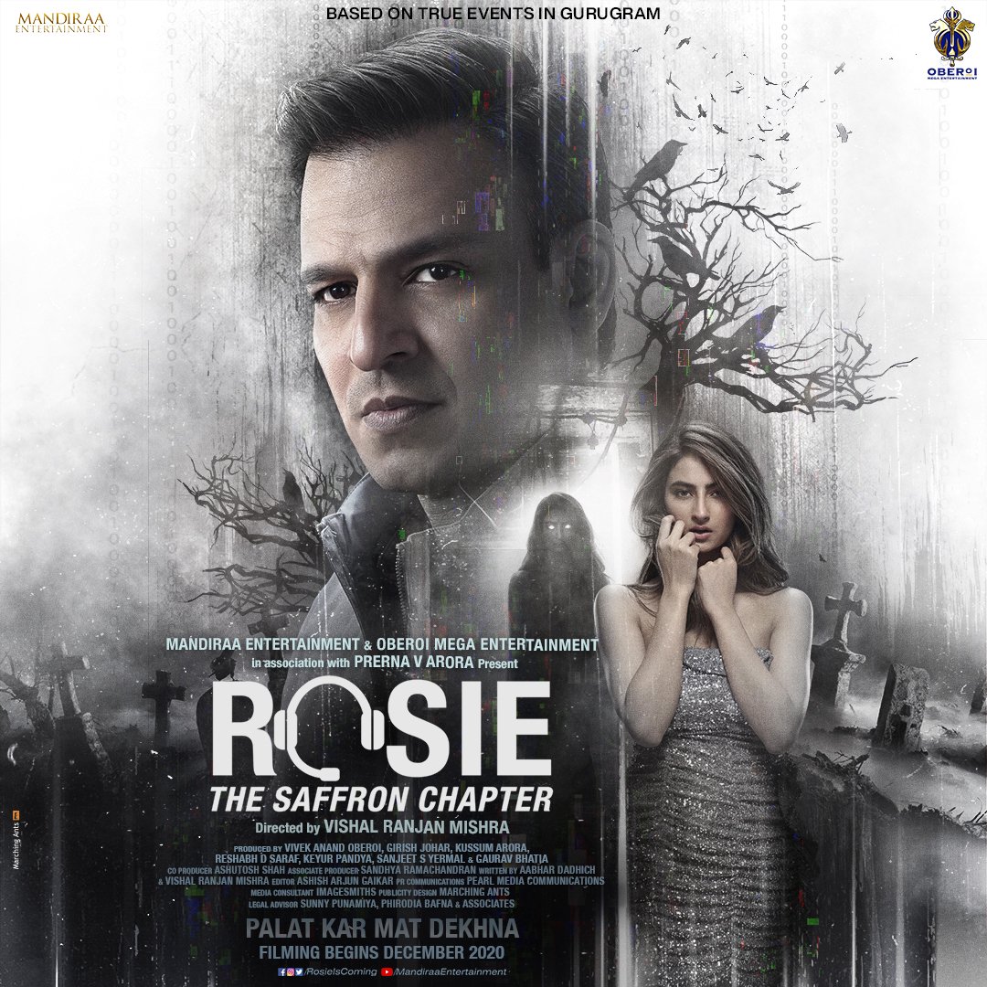 A haunting tale inspired by true events..Lifting the curtains from the new poster of Rosie: The Saffron Chapter, featuring @vivekoberoi & @palaktiwarii #PalatKarMatDekhna @RosieIsComing @mishravishal #PrernaVArora @mandiraa_ent @IKussum @girishjohar @d_reshabh @sanjeetyermal