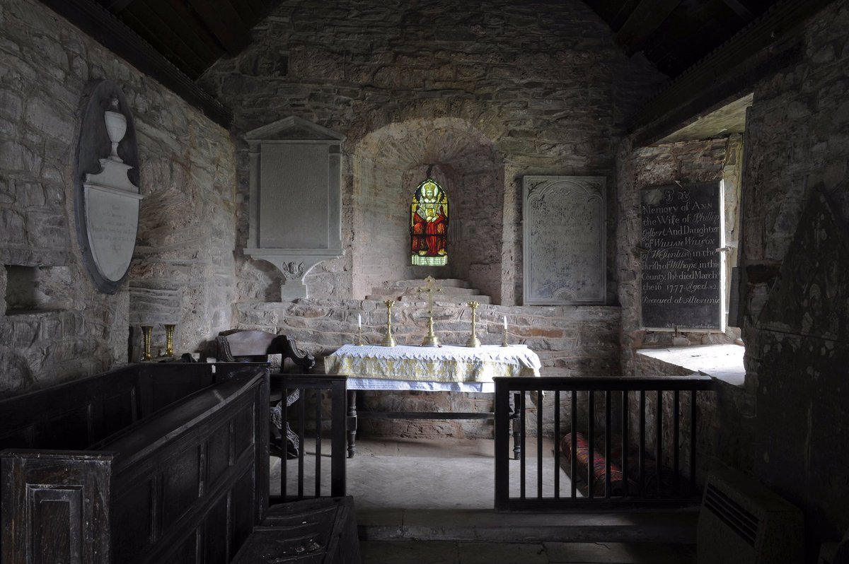 This tiny church is just as old as the one at Rowlestone, but very different in appearance, as it was remodelled in the 13th, 17th and 19th centuries. It is a delight: stuffed with interesting monuments, woodwork and stained glass.8/8