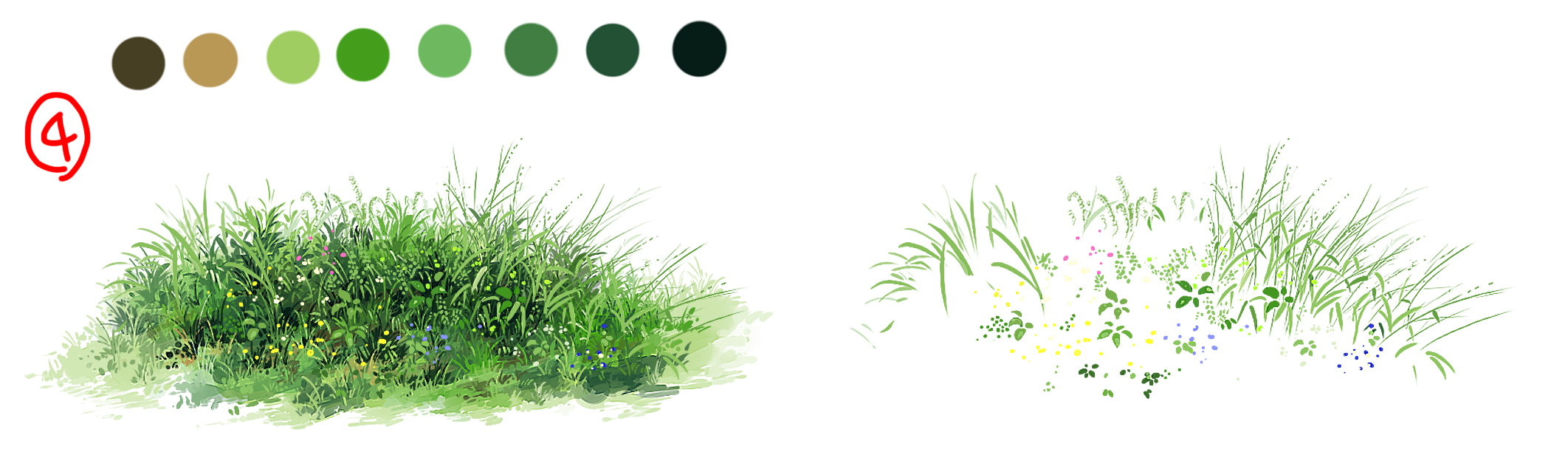 ほめのび 背景イラストレーター 草の描き方 ざっくりですがこんな感じで描いたりします イラスト メイキング 描き方 背景 絵描きさんと繋がりたい 自然 イラスト好きな人と繋がりたい T Co T93ahcud6h Twitter