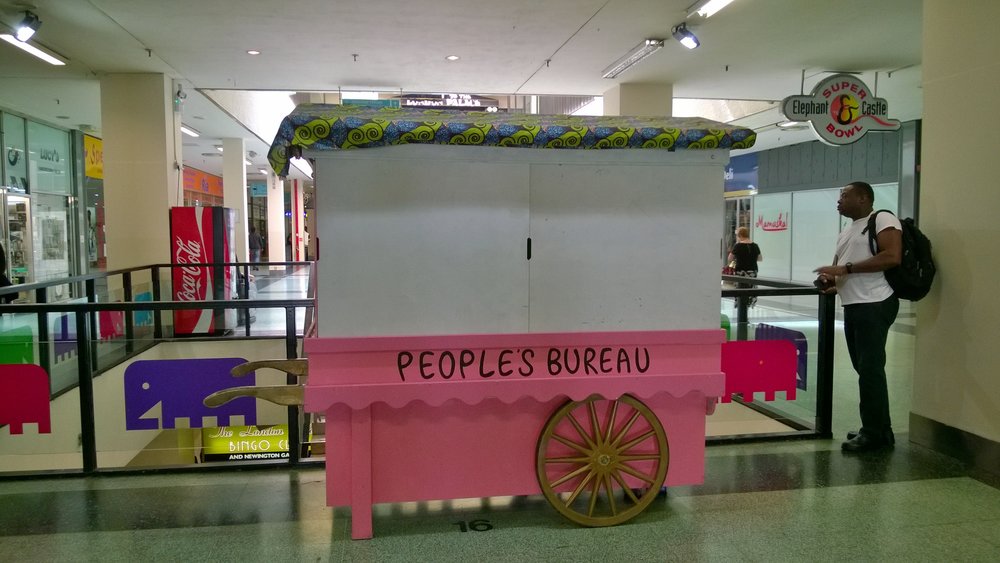 In these last days of the Elephant Shopping Centre, before it is cleansed of working-class traders and shoppers, it is important to remember the 7-year artwashing campaign by "award winning" socially engaged artists, The People's Bureau, on behalf of the developers...1/6