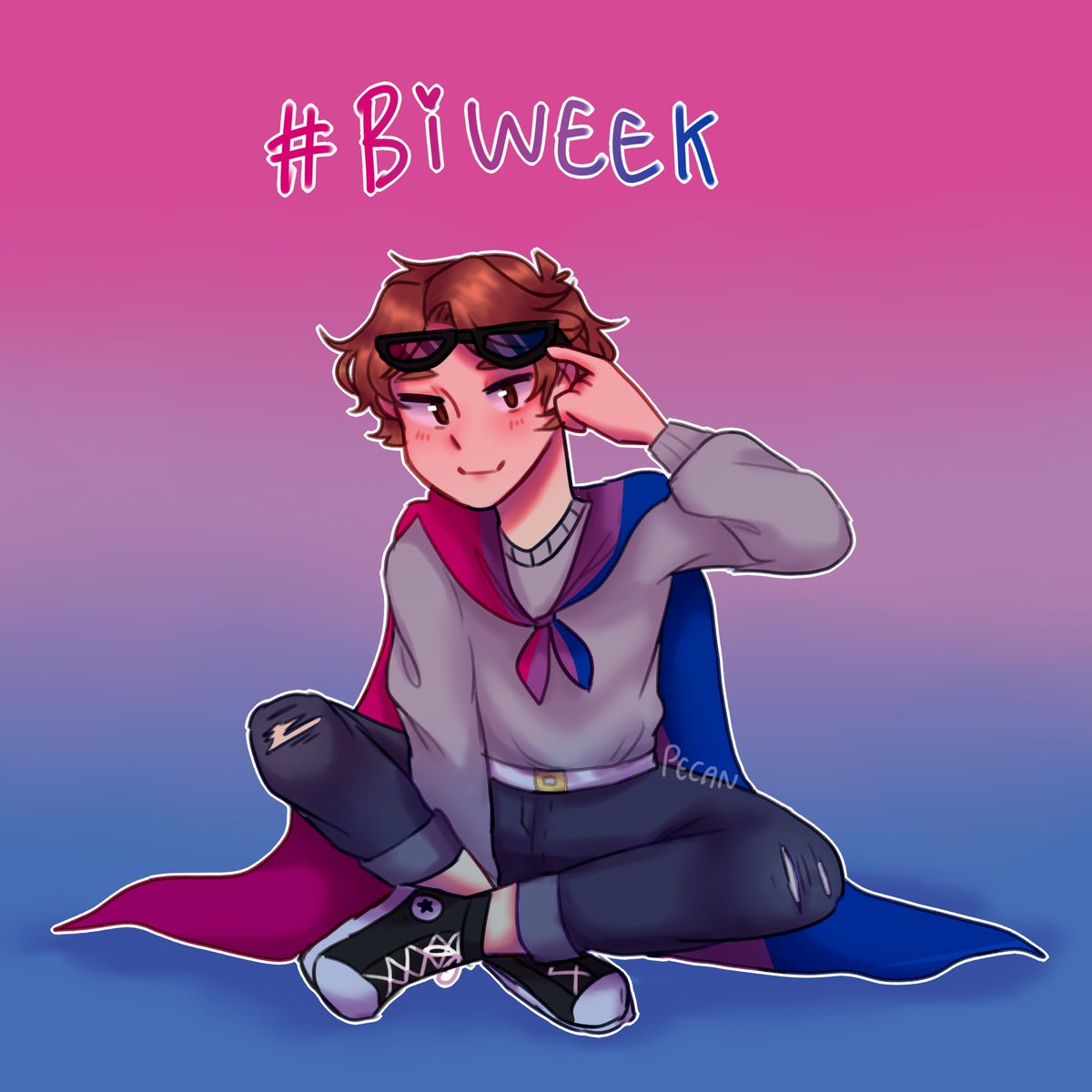 so i drew @The_Eret  but he's wearing a tucked in sweater (weather) and cuffed jeans 😳👉👈
also, happy #BiAwarenessWeek ^^
#BiWeek #eretfanart