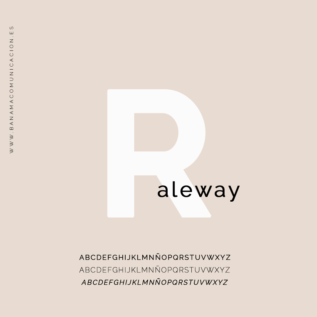 banama_com's tweet photo. La importancia de las tipografías ✨

Una de las #fonts más empleada en diseño. Raleway, elegante, clara y perfectamente combinable con otras familias de tipografías. .
.
.
#tipografia #branding #design #diseñografico #banamacomunicacion https://t.co/5IqNRXVSpn