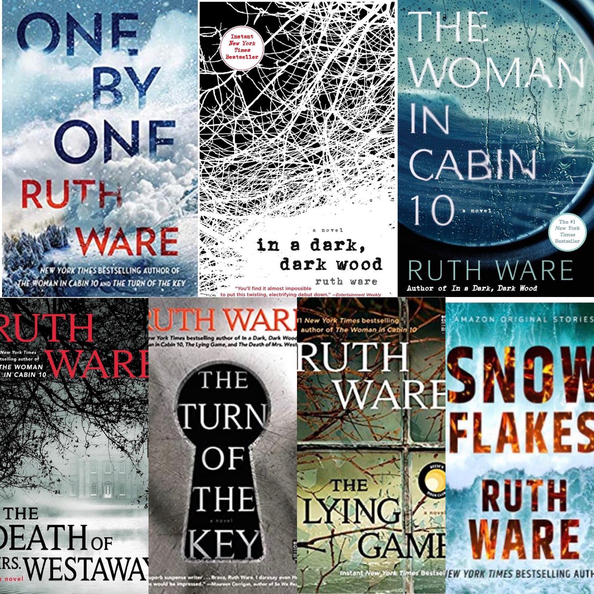 #sundaysuspense A perfect day 🍁 to start reading all of ⁦@RuthWareWriter⁩ books ONE BY ONE #mysteries #ruthware #onebyone