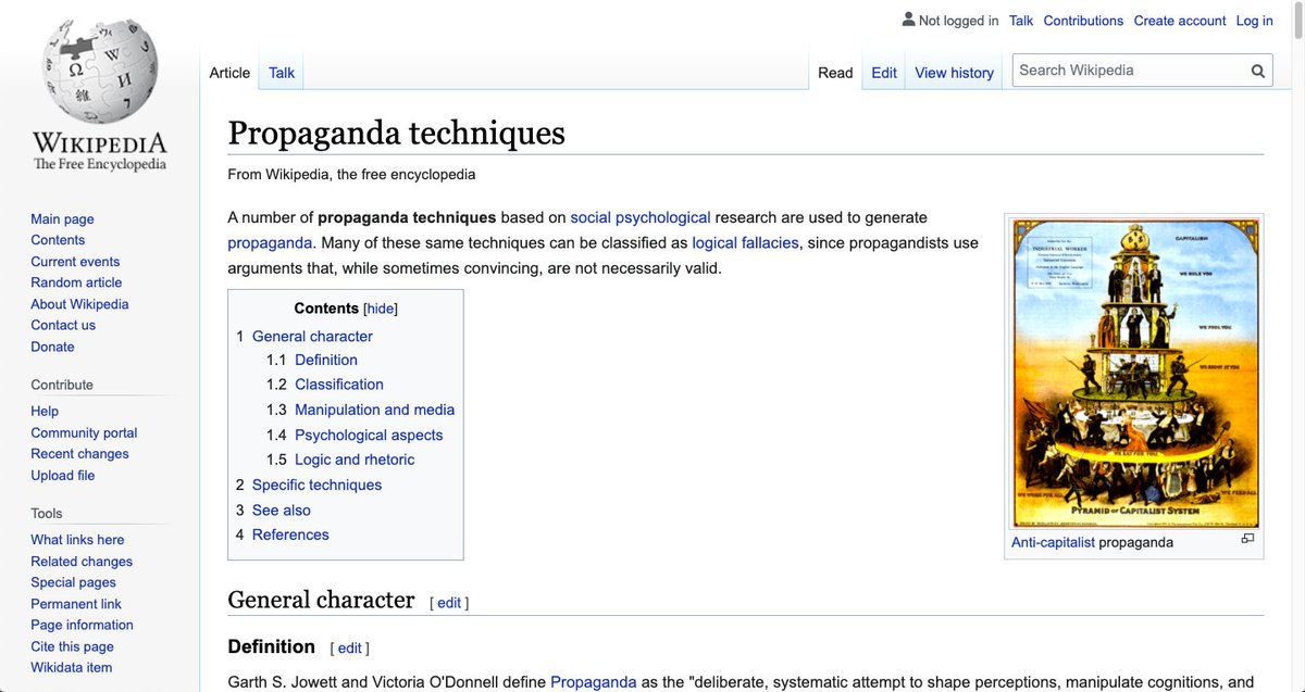(23) The descriptions of the Propaganda Techniques summarized here were taken from the following  @Wikipedia article. https://en.wikipedia.org/wiki/Propaganda_techniquesThe article covers many other techniques employed by the Trump campaign that I chose not to highlight here.