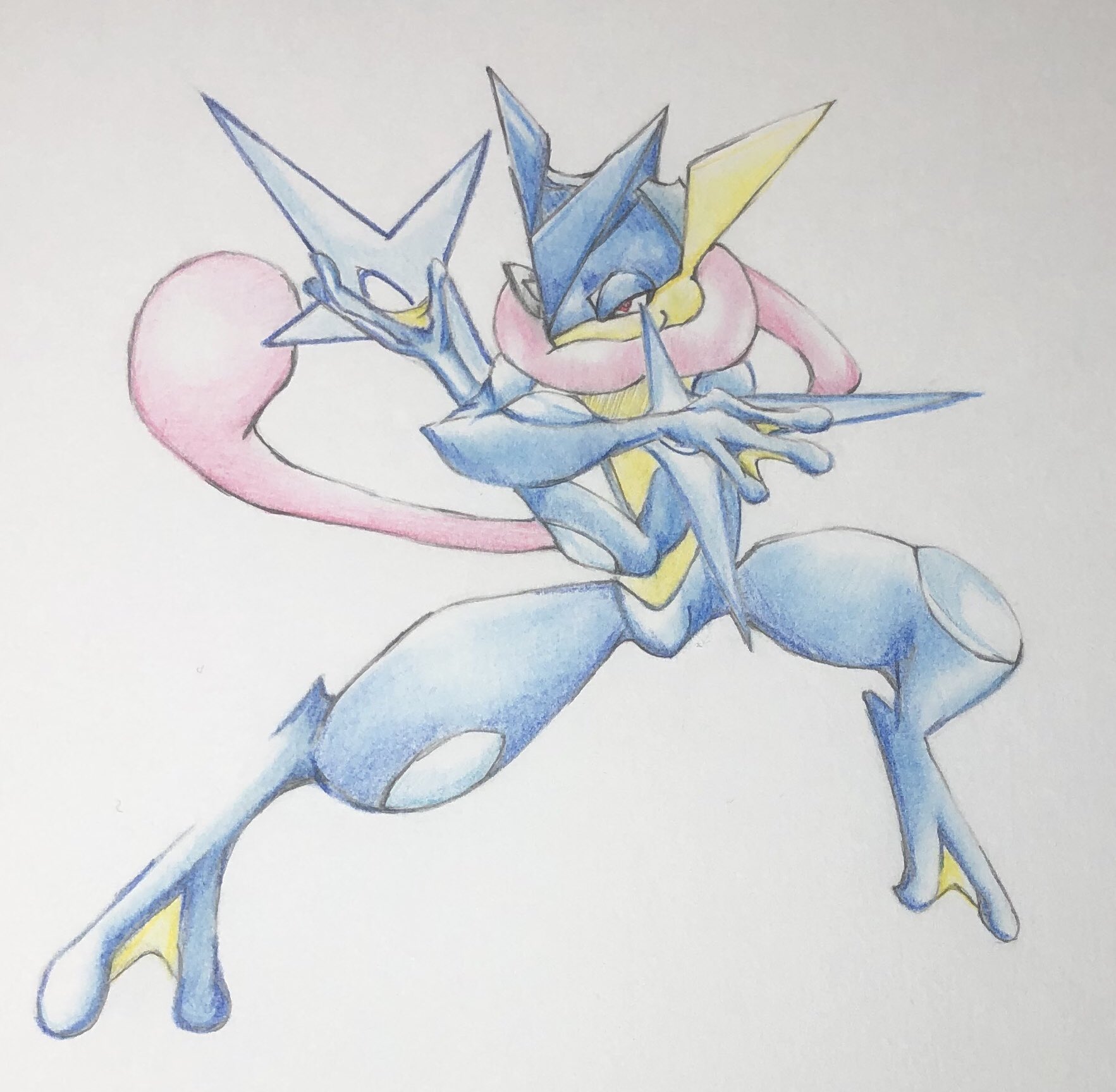 Tale 水 悪タイプ ポケモンイラスト ゲッコウガ 色鉛筆 T Co Uxogdt1t Twitter