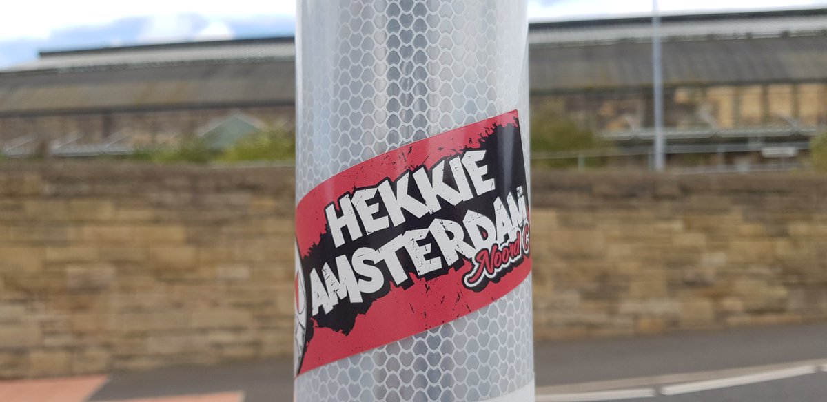 Hekkie Amsterdam - an Ajax-supporting group - sticking up on Forth Street, behind Newcastle Central Station...
