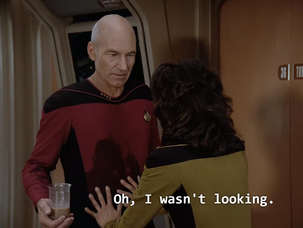the tension between ensign sonya gomez and captain picard and one glass of spilled hot chocolate