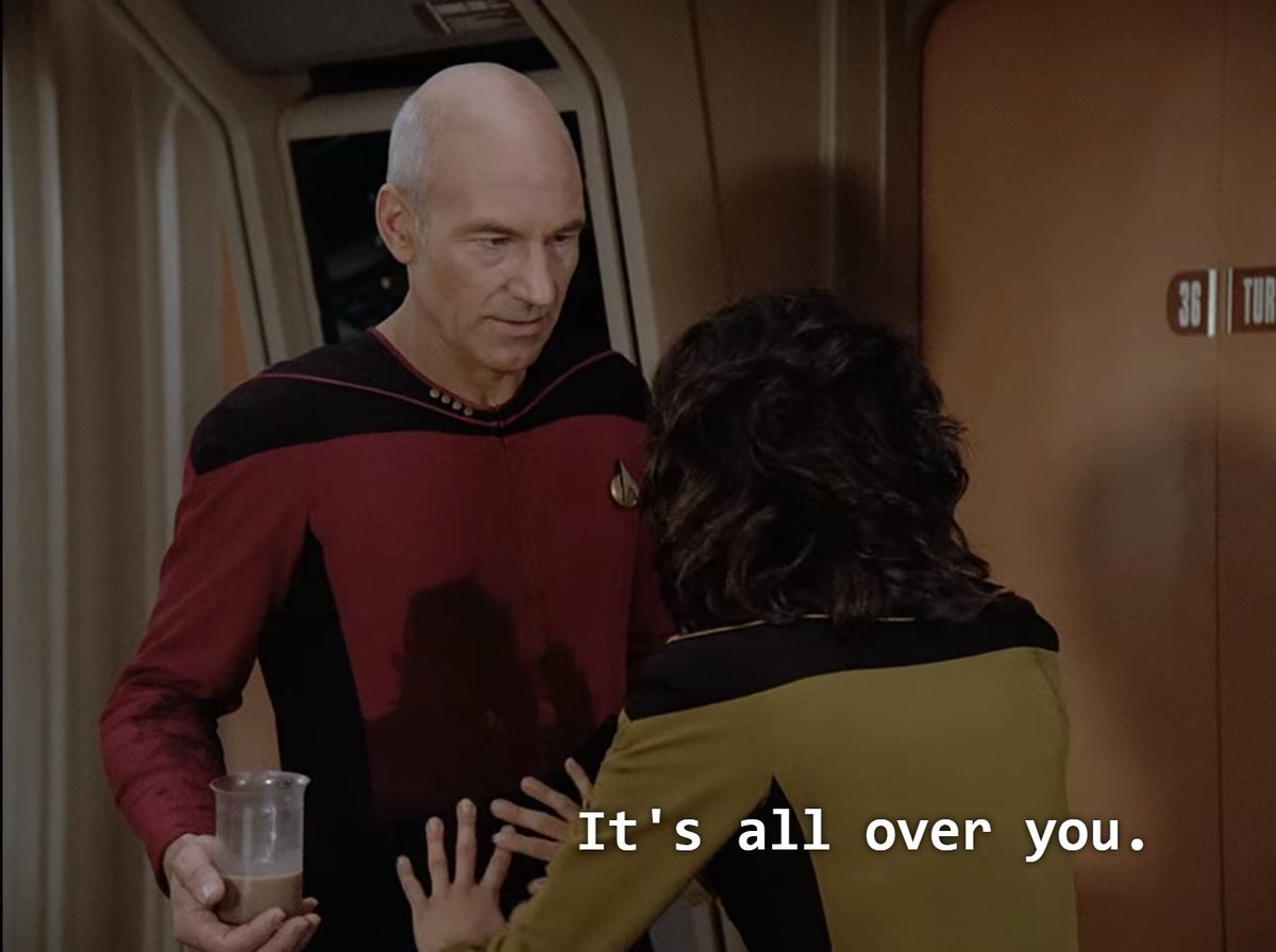 the tension between ensign sonya gomez and captain picard and one glass of spilled hot chocolate