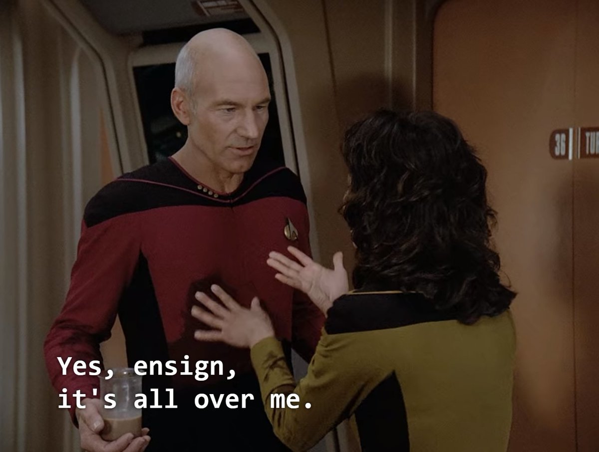 the tension between ensign sonya gomez and captain picard and one glass of spilled hot chocolate