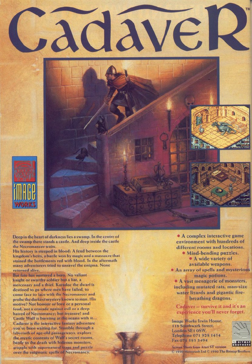 TakodanTweets's tweet image. 'Cadaver' from #ImageWorks #BitmapBrothers for, I assume, #AtariST and #Amiga