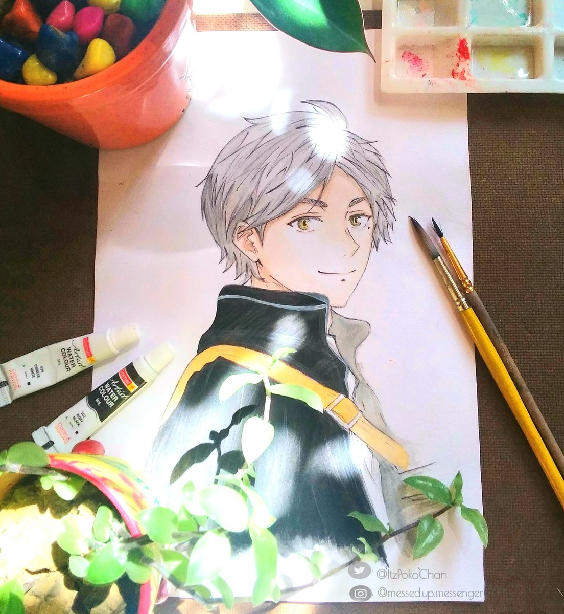 ItzPokoChan's tweet photo. I'm gonna drop this flipping ray of sunshine here T^T💖✨ I legit love Sugamama so much💕💫

#Haikyuu 
#haikyuufanart 
#SUGAWARA https://t.co/XRyYCwLInf