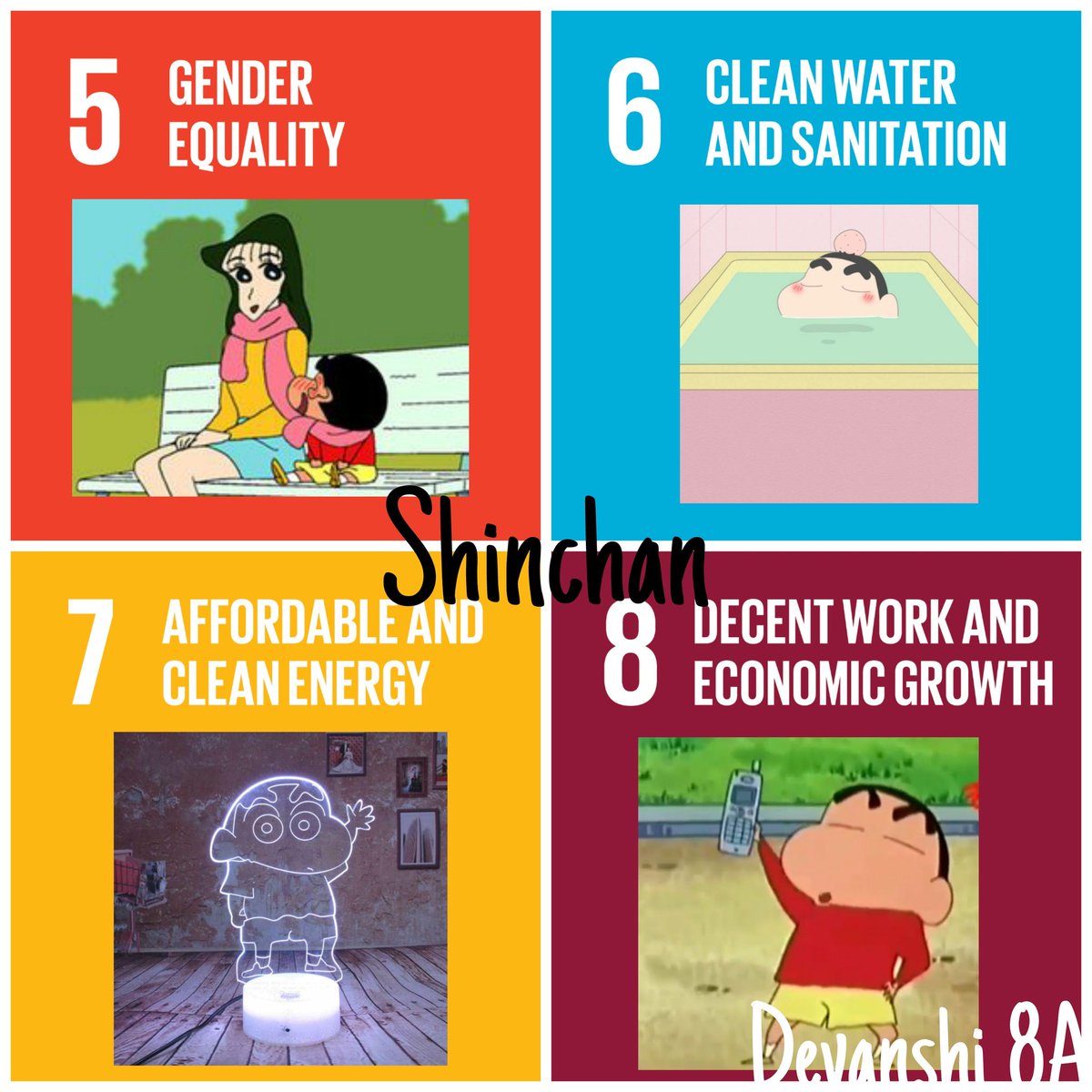 DuggalDevanshi's tweet photo. My favorite comic character Shinchan is celebrating SDG's celebration week, and promoting SDG'S @KnpsIndia  @pkdhillon08 @edu_sdg @nishajassal7 @RiseUp4SDGs @SDGaction @sdgchoupal @Vibhaknps #Act4SDGs #ForPeopleForPlanet #TurnItAround https://t.co/p8XvCKniBm