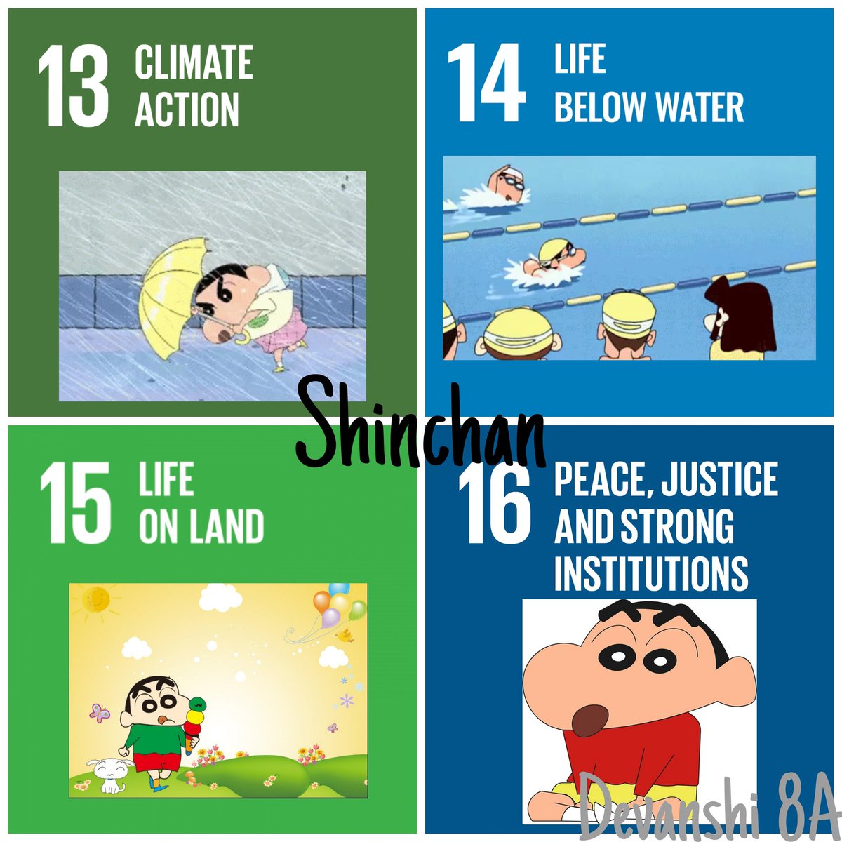 DuggalDevanshi's tweet photo. My favorite comic character Shinchan is celebrating SDG's celebration week, and promoting SDG'S @KnpsIndia  @pkdhillon08 @edu_sdg @nishajassal7 @RiseUp4SDGs @SDGaction @sdgchoupal @Vibhaknps #Act4SDGs #ForPeopleForPlanet #TurnItAround https://t.co/p8XvCKniBm