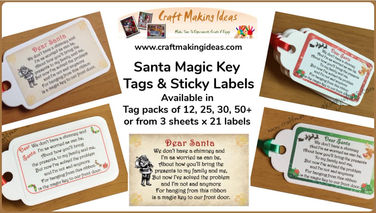 CraftMakingIdea's tweet image. Keep the magic this Christmas:
You don't have a chimney, so how does Santa deliver your presents?  With a Magic Key of course!
#magickey tags &amp;amp; sticky labels available now:
craftmakingideas.com/product-tag/ch…