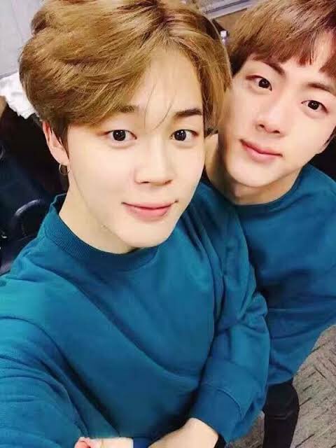 When Jin matched green sweatshirts with Jimin