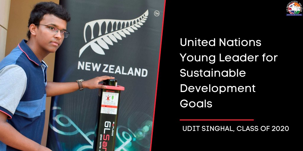 Congratulations to Udit Singhal for being appointed UN Young Leader for Sustainable Development Goals! Udit was recognised for his leadership and contribution to a more sustainable world through his initiative Glass2Sand. We are proud of you! <a href="/Glass2Sand/">Glass2Sand</a> #TBSDelhi