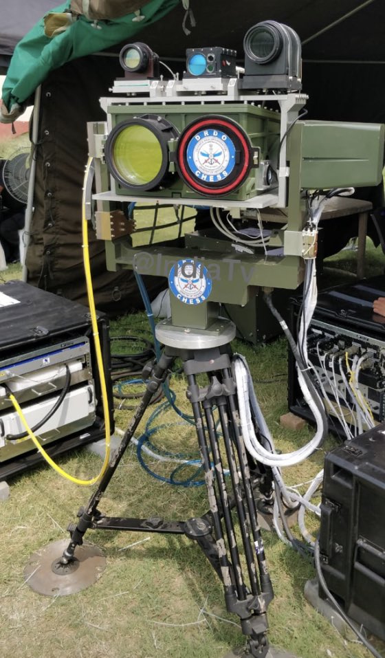The 2nd anti-drone system deployed was during Independence Day. Unlike the 1st system, this had both hard-kill & soft kill options. It can bring down micro-drones at 3 km using soft kill & lase targets at 1-1.25 km. The laser used is likely the 2 kW laser previously tested.