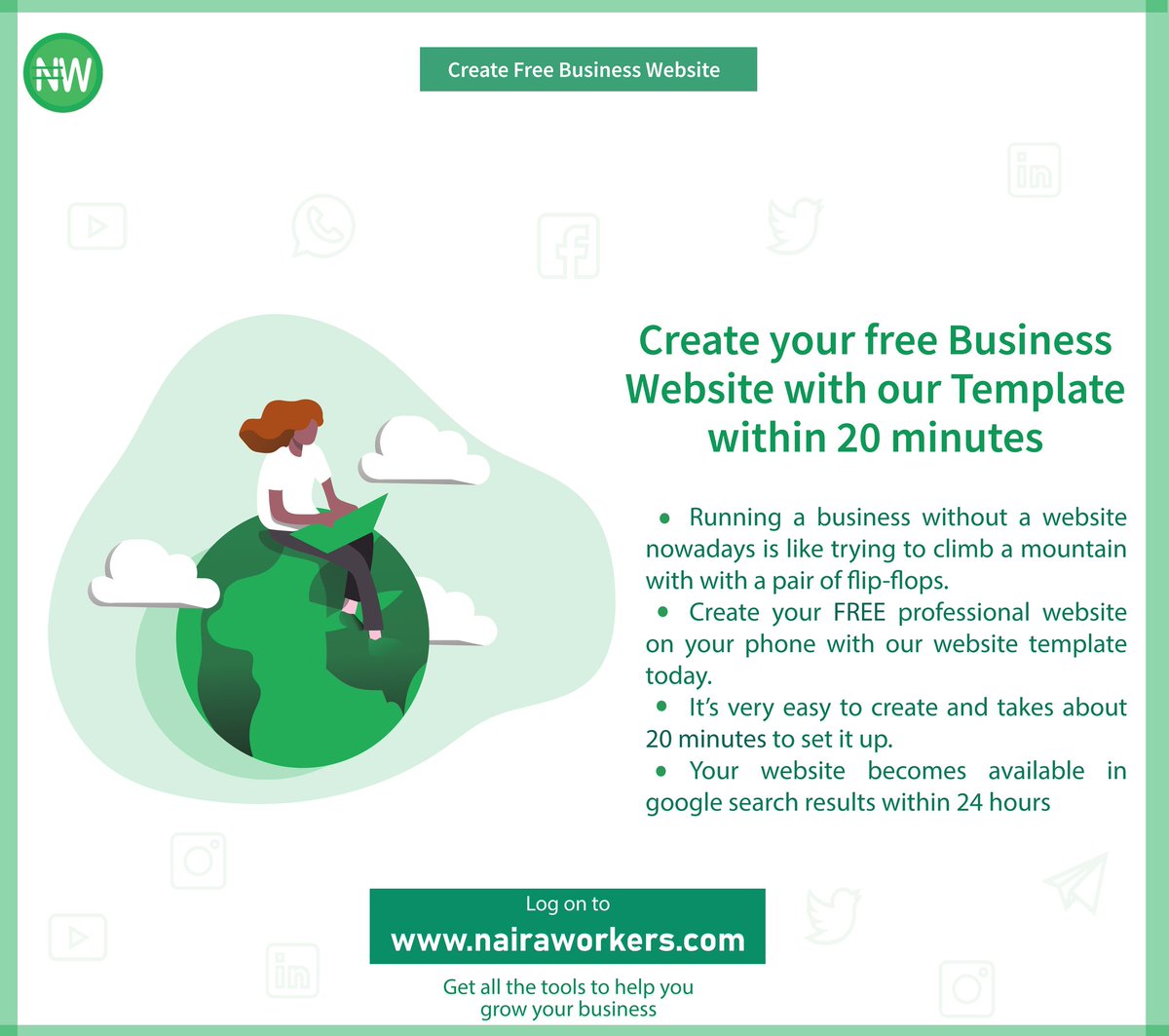 nairaworkers's tweet image. Grow your Business on Nairaworkers today.

Visit nairaworkers.com to Learn more and Sign up Now to receive N500 registration bonus