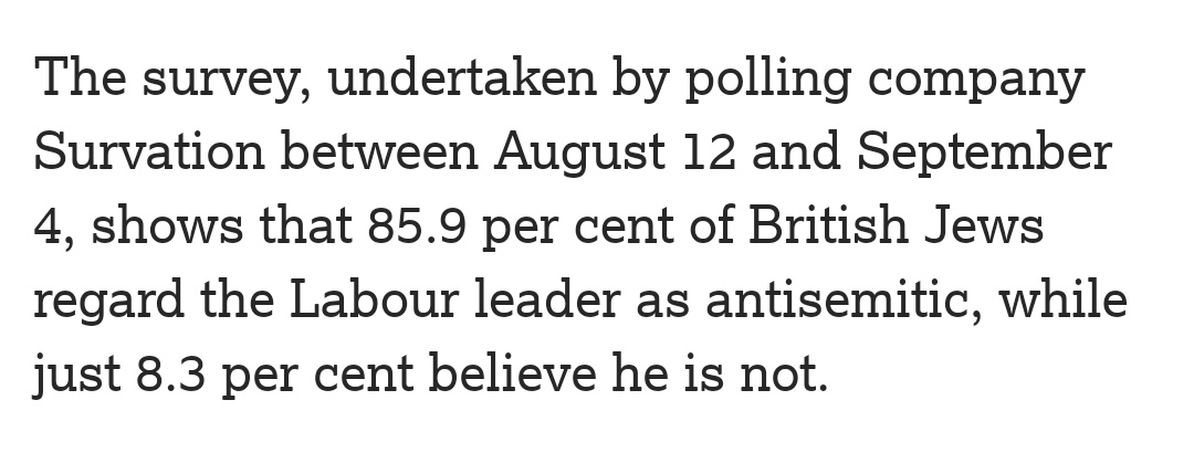 You know damn well why Jews believed Corbyn to be an antisemite, you know damn well why so many Jews feared him becoming PM yet you CHOSE to only interview his friends in JVL. Part of the 8%. Talk about speaking to the few not the many. 3/7