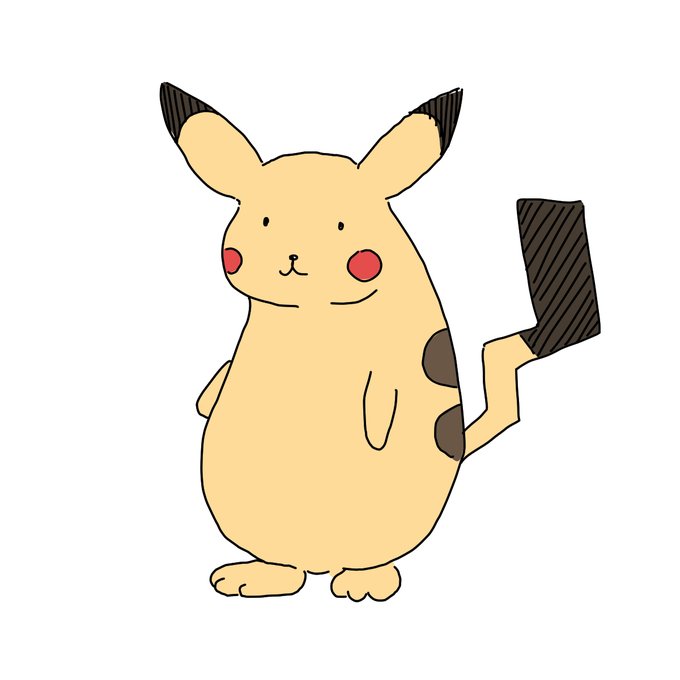 うろ覚え一発描きシリーズ#69
「ピカチュウ(初期型)」 