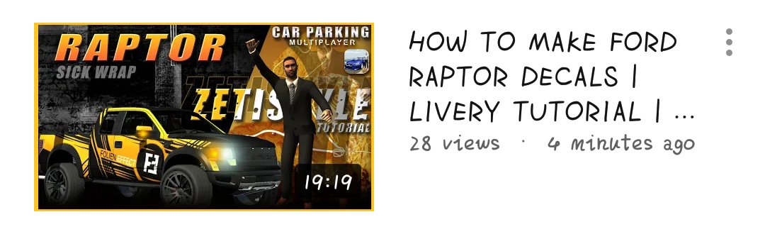 Car Parking Multiplayer ๐ | zeti
โข livery โข
#CarParkingMultiplayer #CPM #Gaming #Gameplay #Game #Openhood #Livery #Widebody #LibertyWalk #Tutorial #RustyDecals #YouTuber #YoutubeGaming #zeti #FordRaptor https://t.co/gxmBJr5YYD