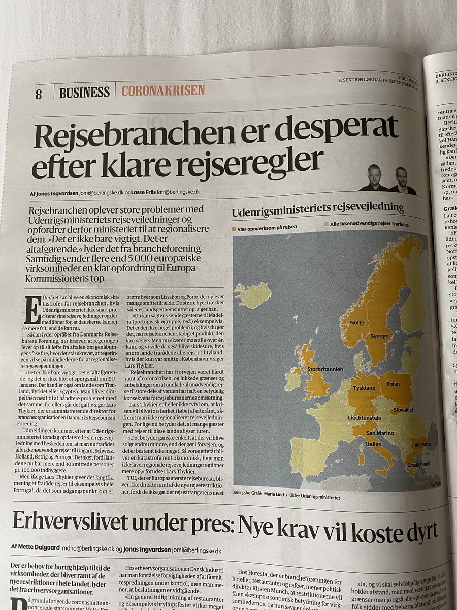 LarsHolmN's tweet photo. Klar opfordring til @regeringdk og #dkpol fra #smv #genstartsteam
Manglende regionale rejseregler koster #dkbiz nødvendig markedsadgang. https://t.co/wyIO9lpnrc
@DanskIndustri https://t.co/FNFdTqt6Ax